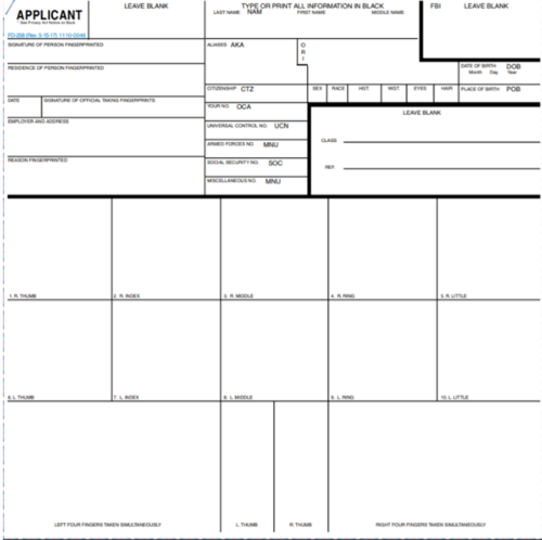 ATF Compliant FD 258 Fingerprint Cards For ATF NFA Paperwork Lupon gov ph ATF Compliant FD 258 Fingerprint Cards For ATF NFA Paperwork Lupon gov ph